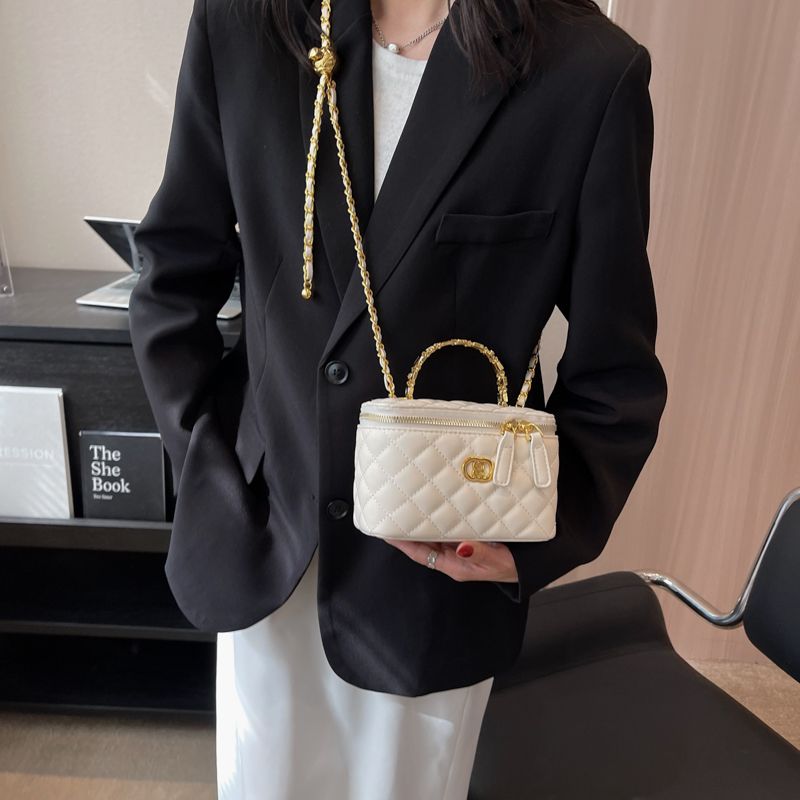 Luxus klasszikus dizájnú női táska, kockás, kis arany golyóval, új stílusú retró, minden az egyben vállra akasztható, hónaljra átvethető crossbody táska_voghion.com