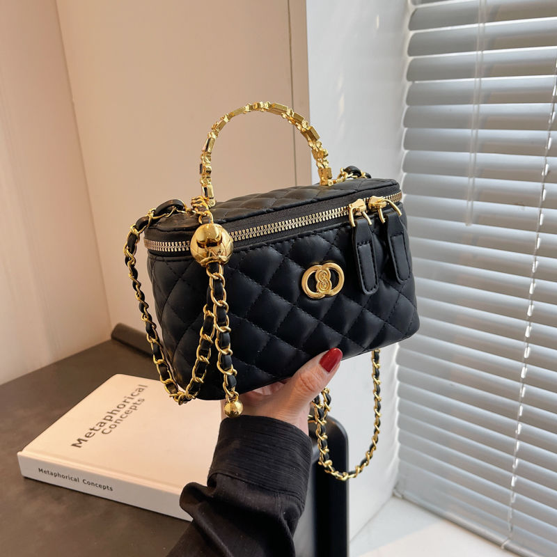 Luxus klasszikus dizájnú női táska, kockás, kis arany golyóval, új stílusú retró, minden az egyben vállra akasztható, hónaljra átvethető crossbody táska_voghion.com