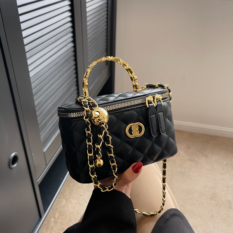 Luxus klasszikus dizájnú női táska, kockás, kis arany golyóval, új stílusú retró, minden az egyben vállra akasztható, hónaljra átvethető crossbody táska_voghion.com