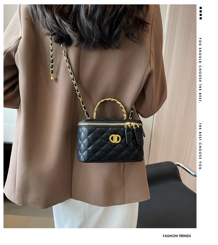 Luxus klasszikus dizájnú női táska, kockás, kis arany golyóval, új stílusú retró, minden az egyben vállra akasztható, hónaljra átvethető crossbody táska_voghion.com
