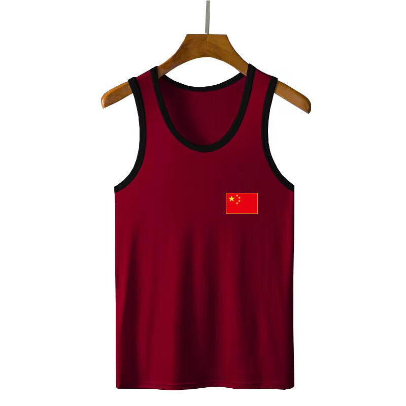 Summer mood fitness sports men's all-match vest national fashion waistcoat men's bottoming sleeveless t-shirt men's printed T