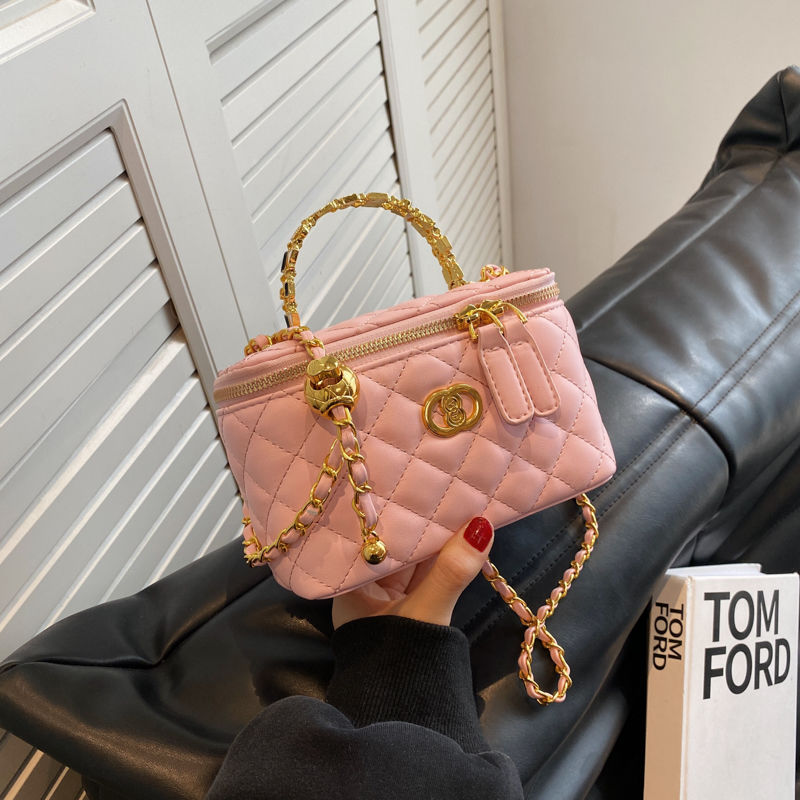 Luxus klasszikus dizájnú női táska, kockás, kis arany golyóval, új stílusú retró, minden az egyben vállra akasztható, hónaljra átvethető crossbody táska_voghion.com