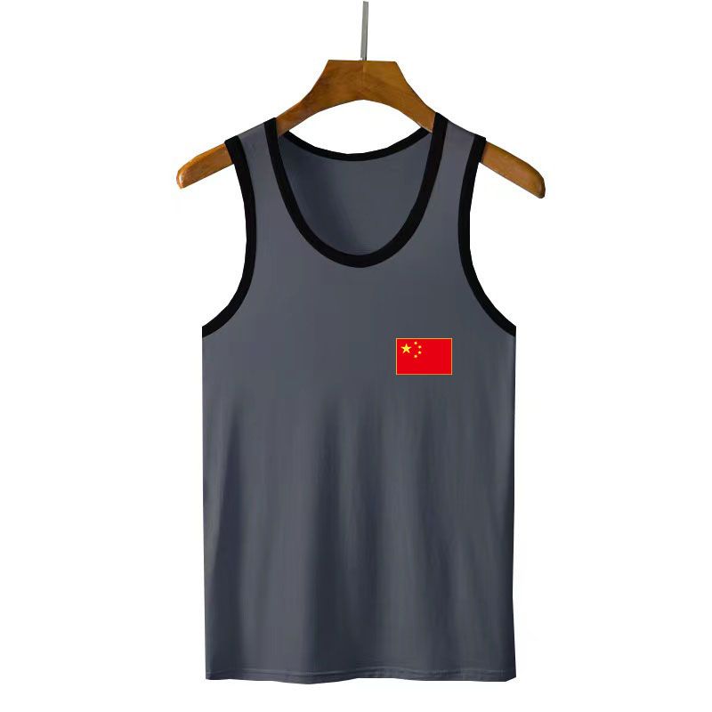 Summer mood fitness sports men's all-match vest national fashion waistcoat men's bottoming sleeveless t-shirt men's printed T