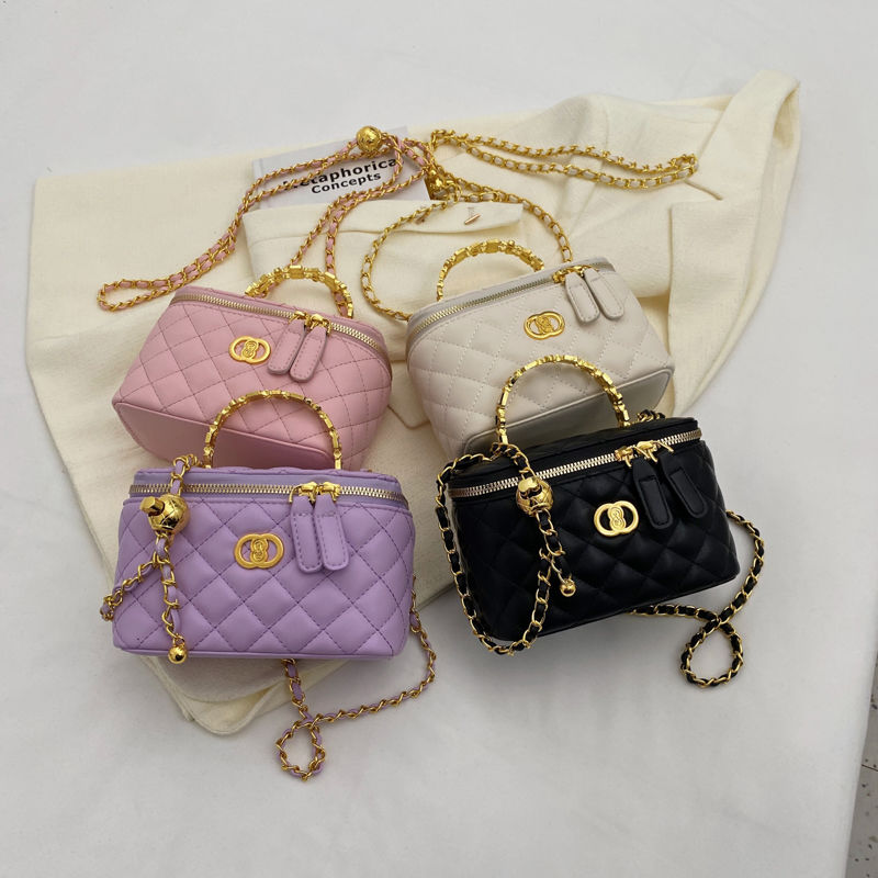 Luxus klasszikus dizájnú női táska, kockás, kis arany golyóval, új stílusú retró, minden az egyben vállra akasztható, hónaljra átvethető crossbody táska_voghion.com