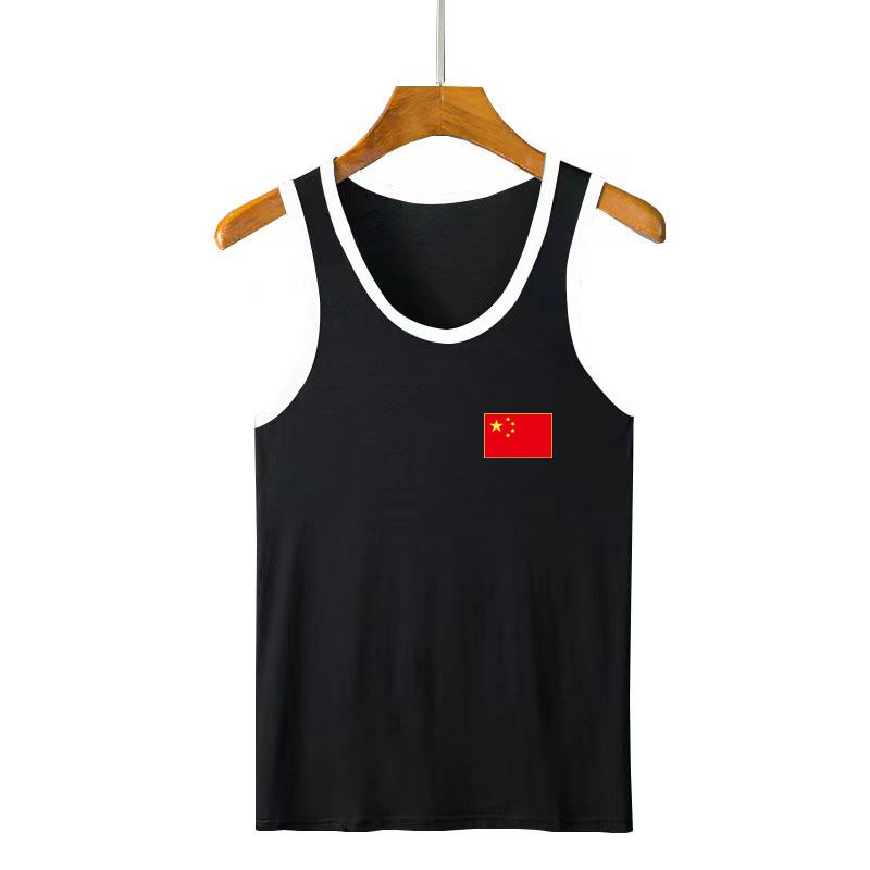 Summer mood fitness sports men's all-match vest national fashion waistcoat men's bottoming sleeveless t-shirt men's printed T