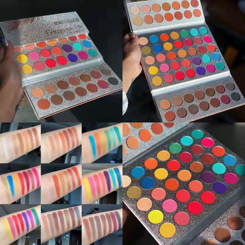 正品beauty glazed63色眼影盤化妝師專用摺疊眼影cos歐美風彩妝盤