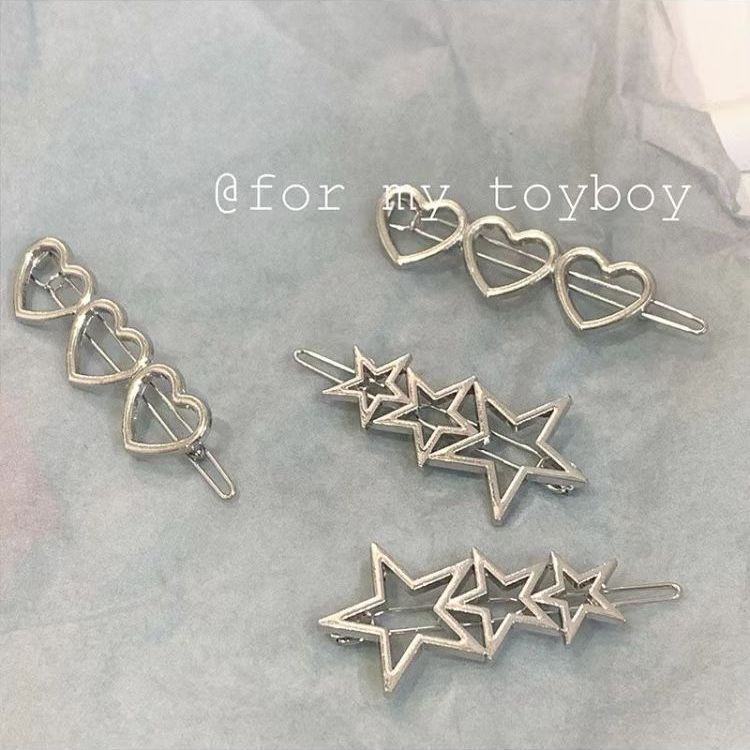 Hollow star hair clip five-pointed star clip hair clip headband bangs clip broken hair edge clip millennium sweet cool girl Y2K