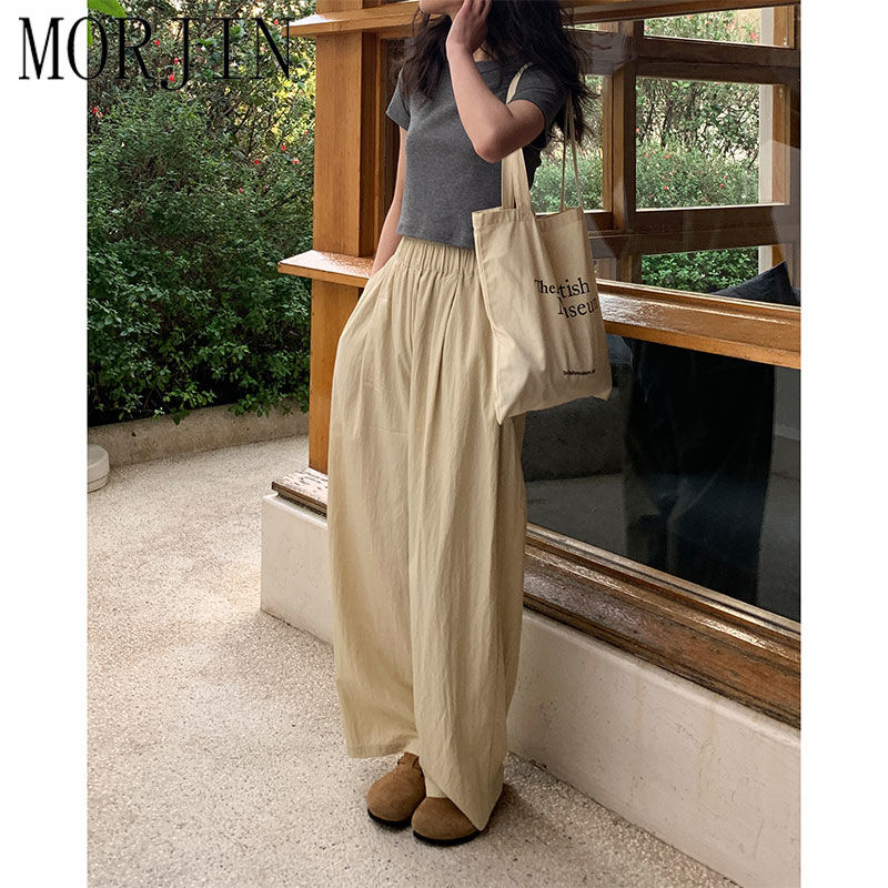 MORJIN Japanese retro design pleated wide-leg pants women's summer high street drape loose and thin mopping pants
