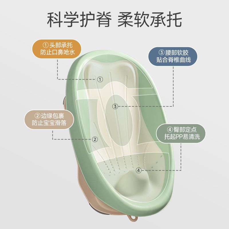 贝肽斯宝宝洗澡浴架婴儿浴盆防滑可坐可躺可托专用浴网盆洗澡神器