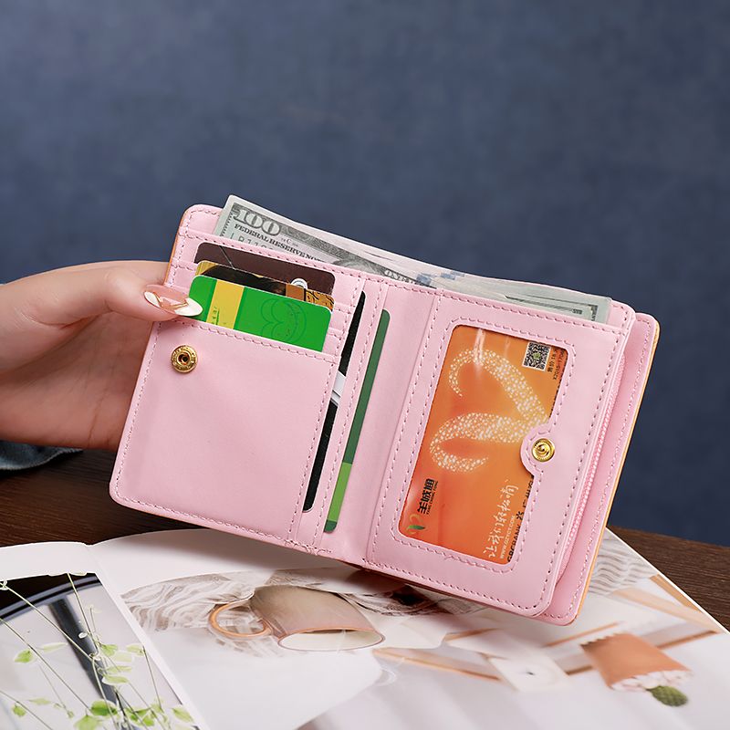新款女士短款钱包卡包二合一学生韩版小清新多卡位卡包