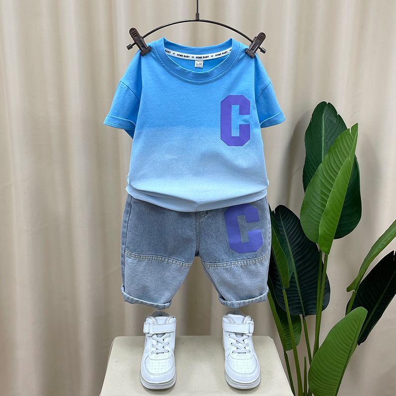 男童酷帥夏裝套裝23新款洋氣寶寶夏季薄款衣服兒童網紅短袖兩件套