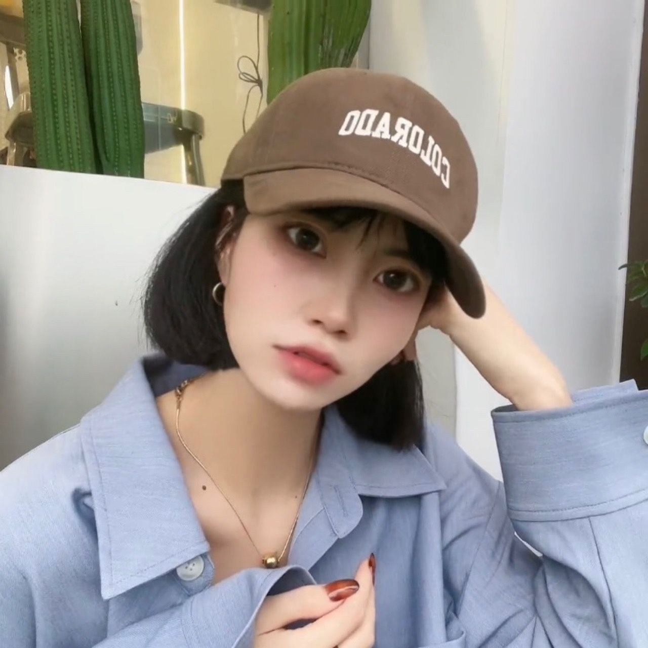 Baseball hat women's spring and summer deep top Korean version big head circumference all-match embroidery face small wide curved eaves peaked hat men