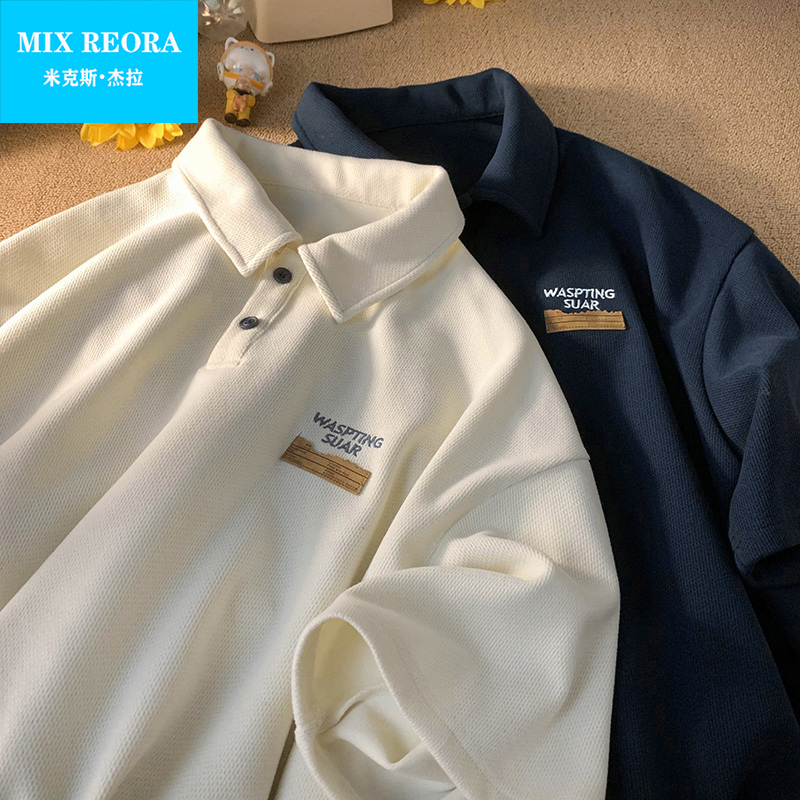 polo衫男士短袖夏季潮牌寬鬆半袖上衣服重磅翻領襯衫t恤