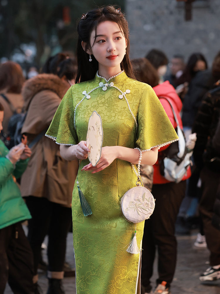 改良旗袍年夏季新款年轻款少女复古民国中国风气质老上海优雅
