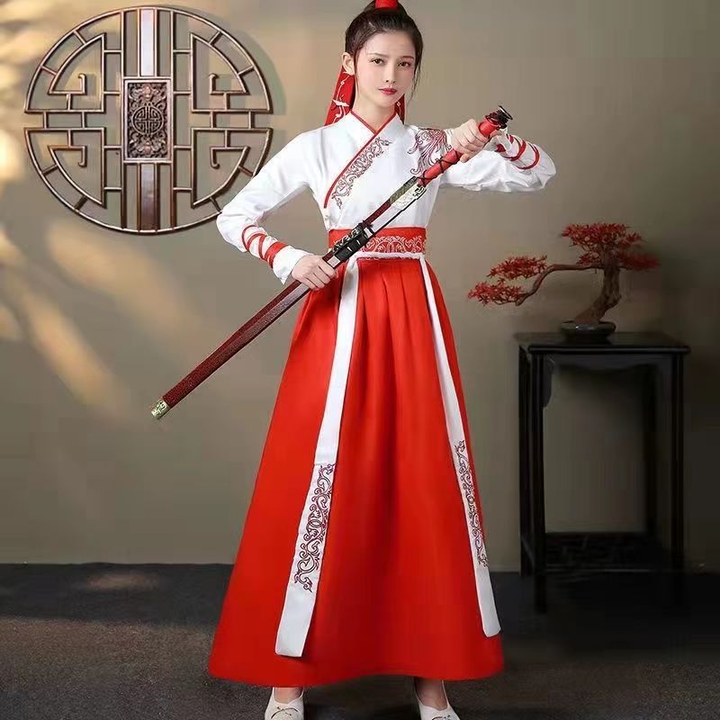 Ancient costume Hanfu male and female couples Chinese style chivalrous Han element student class clothing sports meeting opening dance performance clothing