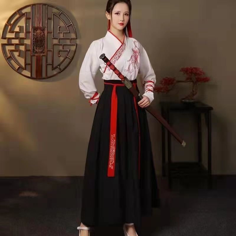 Ancient costume Hanfu male and female couples Chinese style chivalrous Han element student class clothing sports meeting opening dance performance clothing