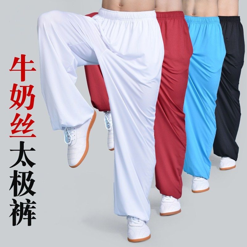 牛奶丝太极裤男夏季薄灯笼裤女宽松戏曲练功裤舞蹈裤太极拳武术裤 图片 5
