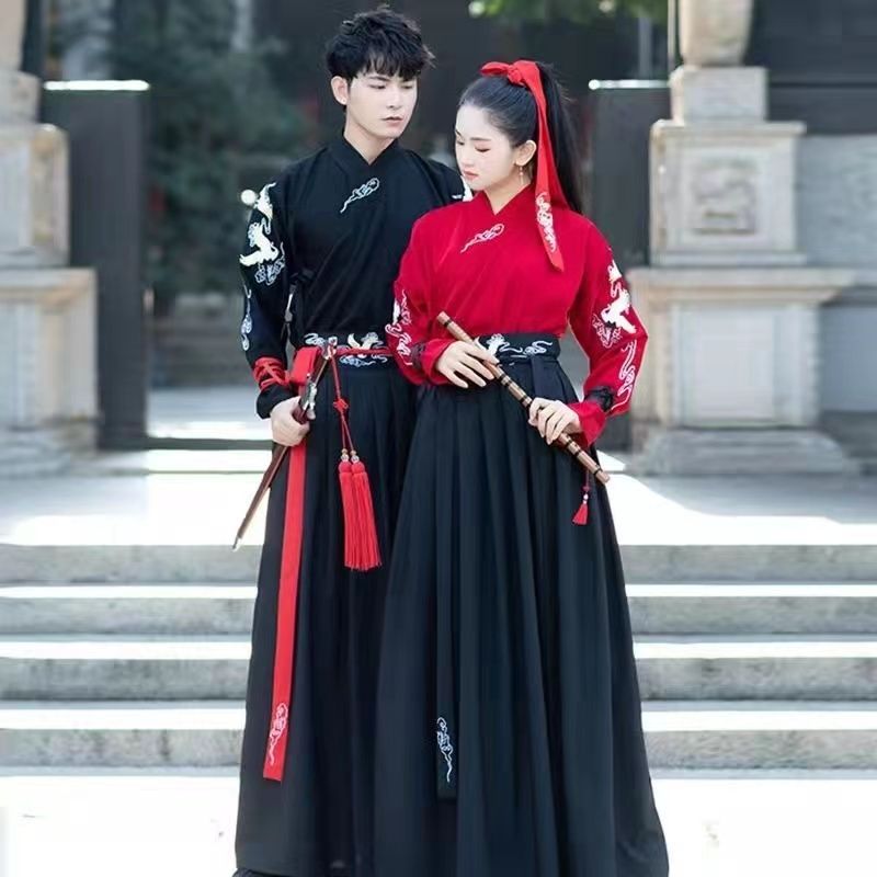 Ancient costume Hanfu male and female couples Chinese style chivalrous Han element student class clothing sports meeting opening dance performance clothing