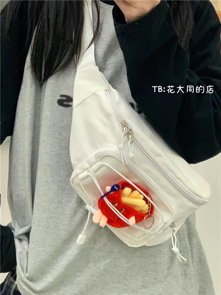 日系ins潮牌運動胸包男百搭工裝斜挎包女學生休閒百搭手機包腰包