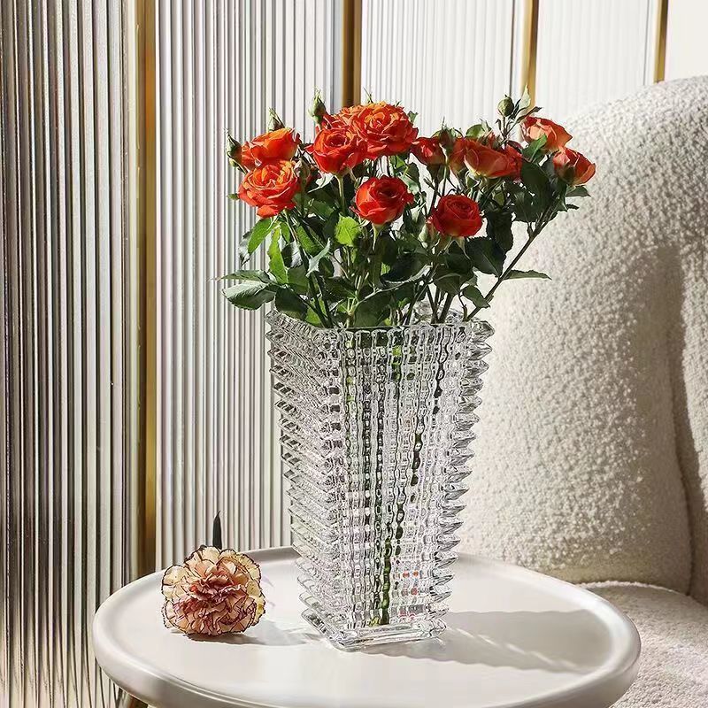 新款巴卡拉花瓶 轻奢风花瓶摆件客厅插花玻璃ins 透明玻璃花瓶