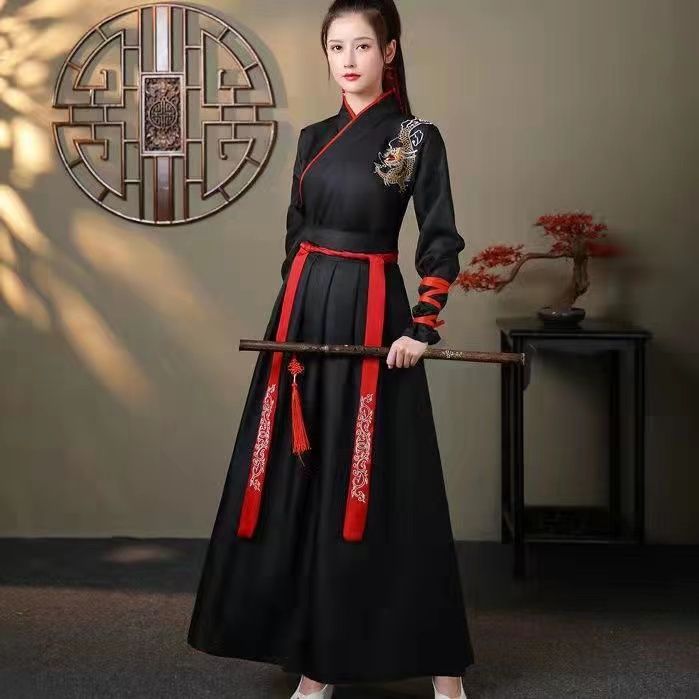 Ancient costume Hanfu male and female couples Chinese style chivalrous Han element student class clothing sports meeting opening dance performance clothing