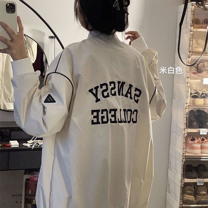 [Single Layer]  Thin Spring Jacket Flight Suit Letter Embroidered Jacket Domineering Casual Loose Jacket