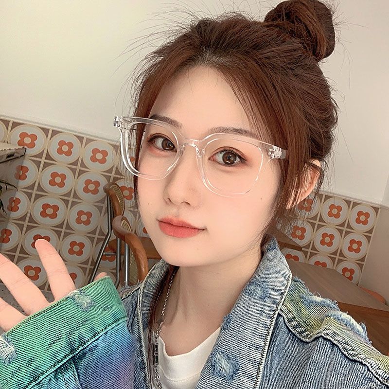 Su Yan artifact black frame plain mirror versatile ultra-light spectacle frame can be matched with myopia lens large frame anti-blue light slimming trend
