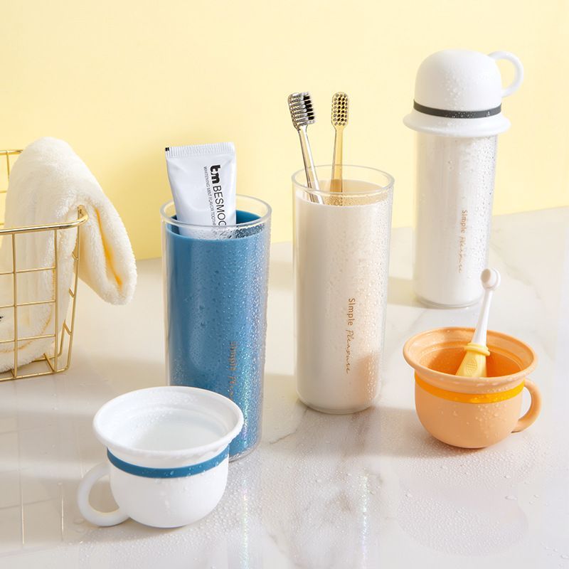 三合一旅行漱口杯家庭套装便携式洗漱杯儿童可爱刷牙缸塑料牙刷杯