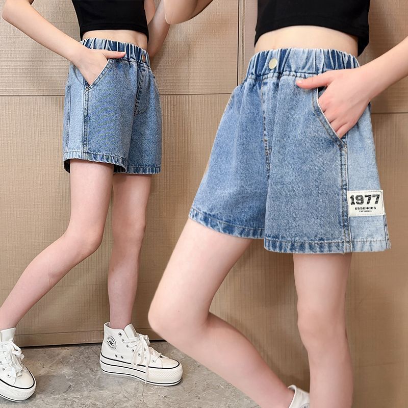 女童牛仔短裤夏季2023新款夏装童装儿童裤子薄款女大童洋气外穿潮