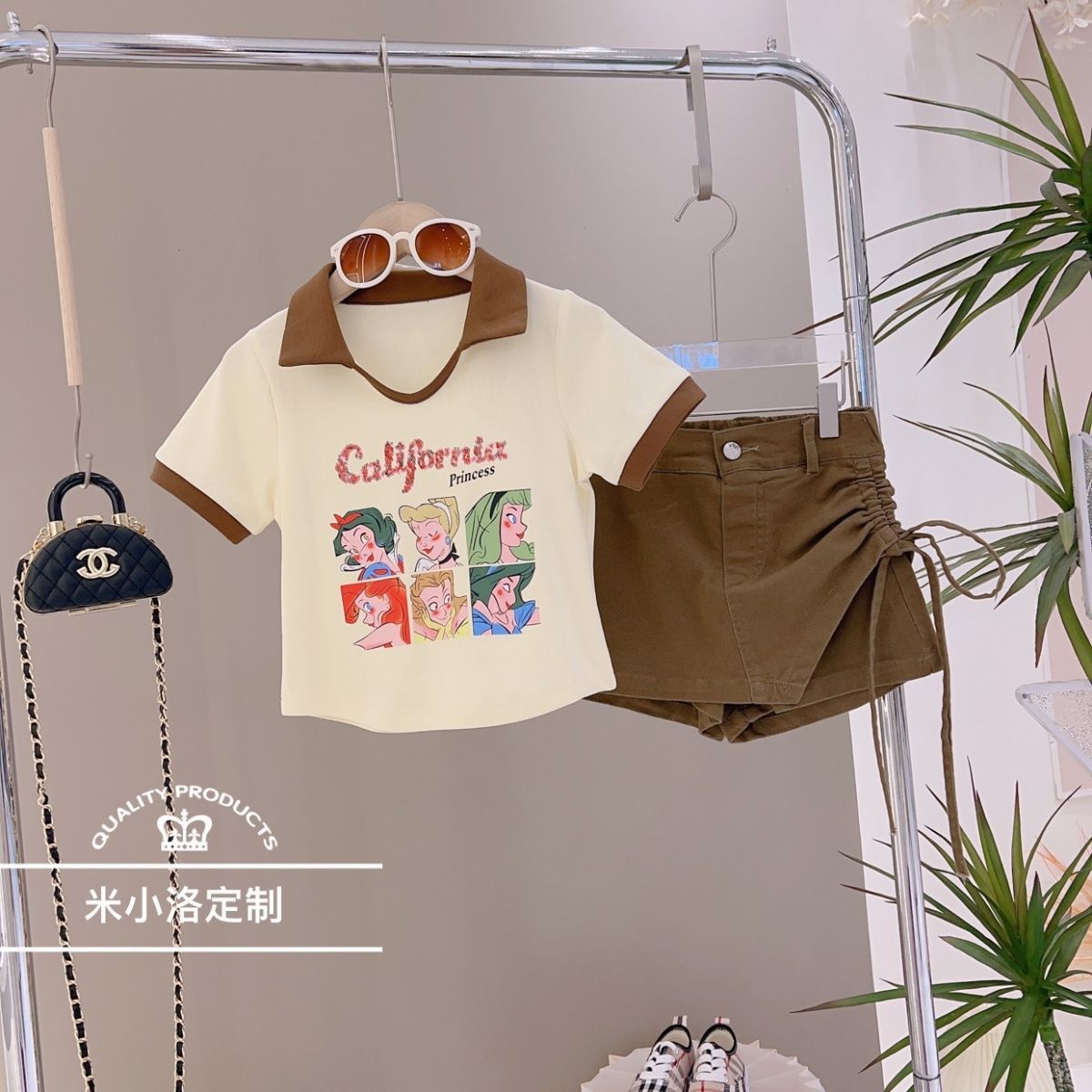 女童夏季套装2023新款女宝宝夏季韩版衣服儿童休闲T恤短裤两件套