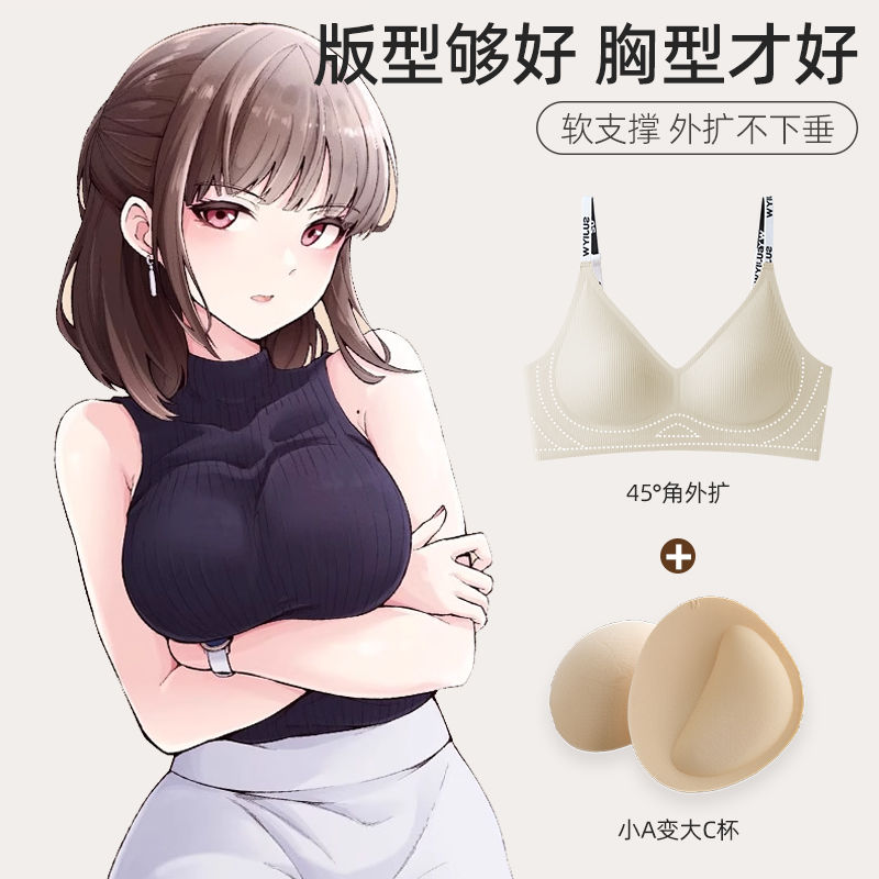 Akasugu Korean chest-expanding underwear small chest gathers big thickened flat chest special seamless beautiful back bra