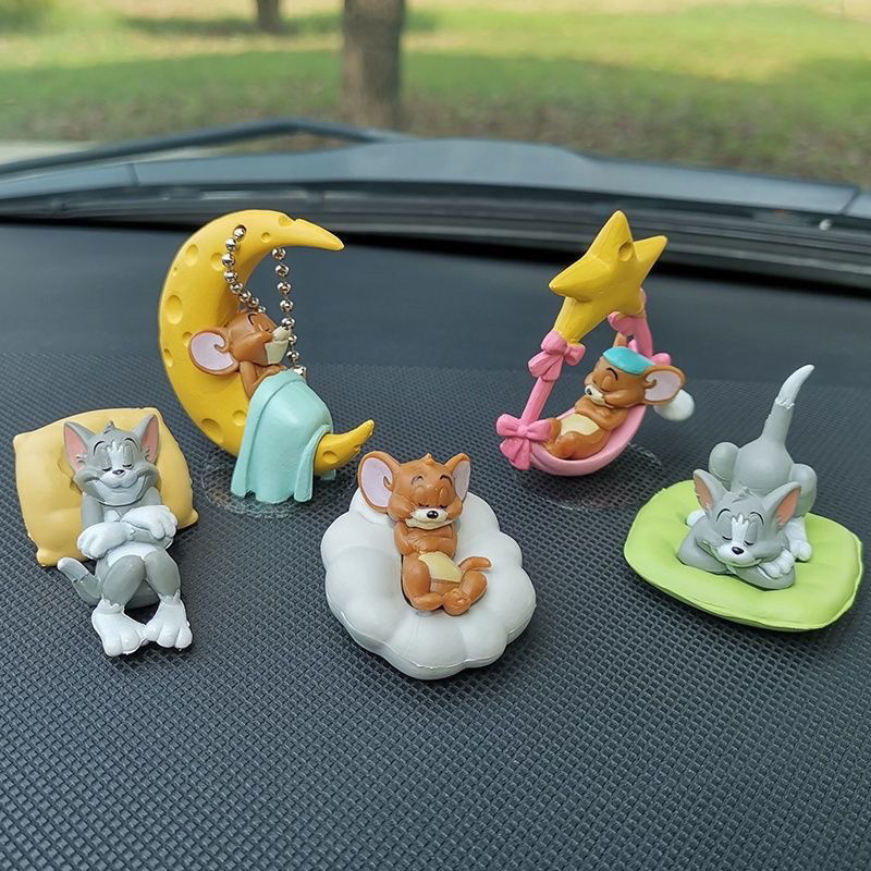 猫和老鼠汤姆杰瑞汽车载摆件车内装饰品可爱书桌面手办玩偶小摆件