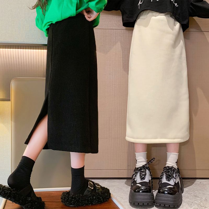 Children's skirts spring and autumn mid-length 2023 new girls' mid-length skirts casual all-match trendy fishtail skirts