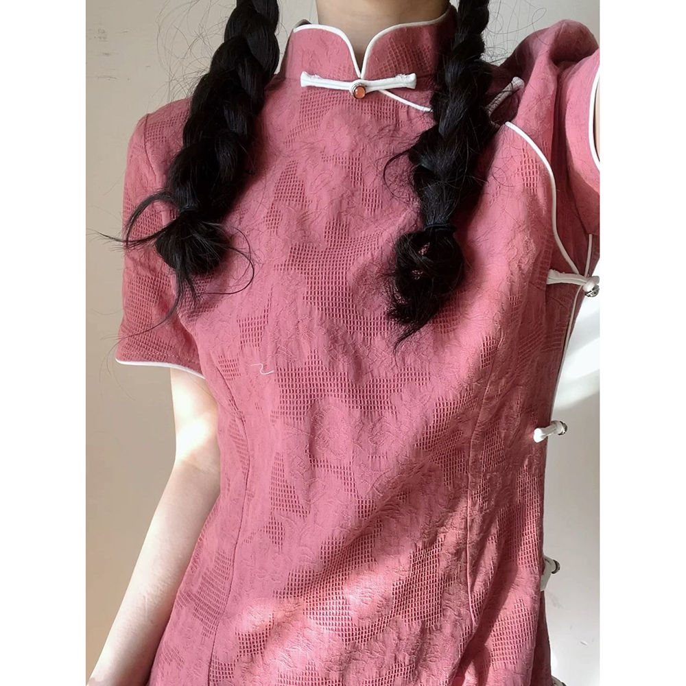 長款紅色旗袍少女夏季新款2023改良高端訂婚氣質年輕敬酒服高雅