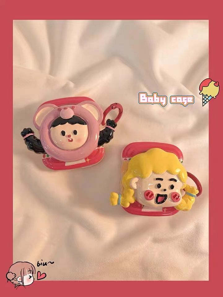 Cute and Fun Bear Hair Clip Girl AirPods Case 2nd Generation Apple Bluetooth 1/2nd Generation Silicone Pro Earphones