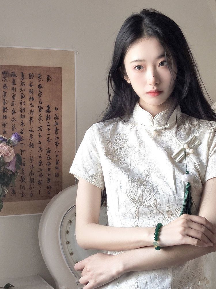 旗袍民國風大小姐年輕款2023新款夏季改良長款高級日常蕾絲純欲風
