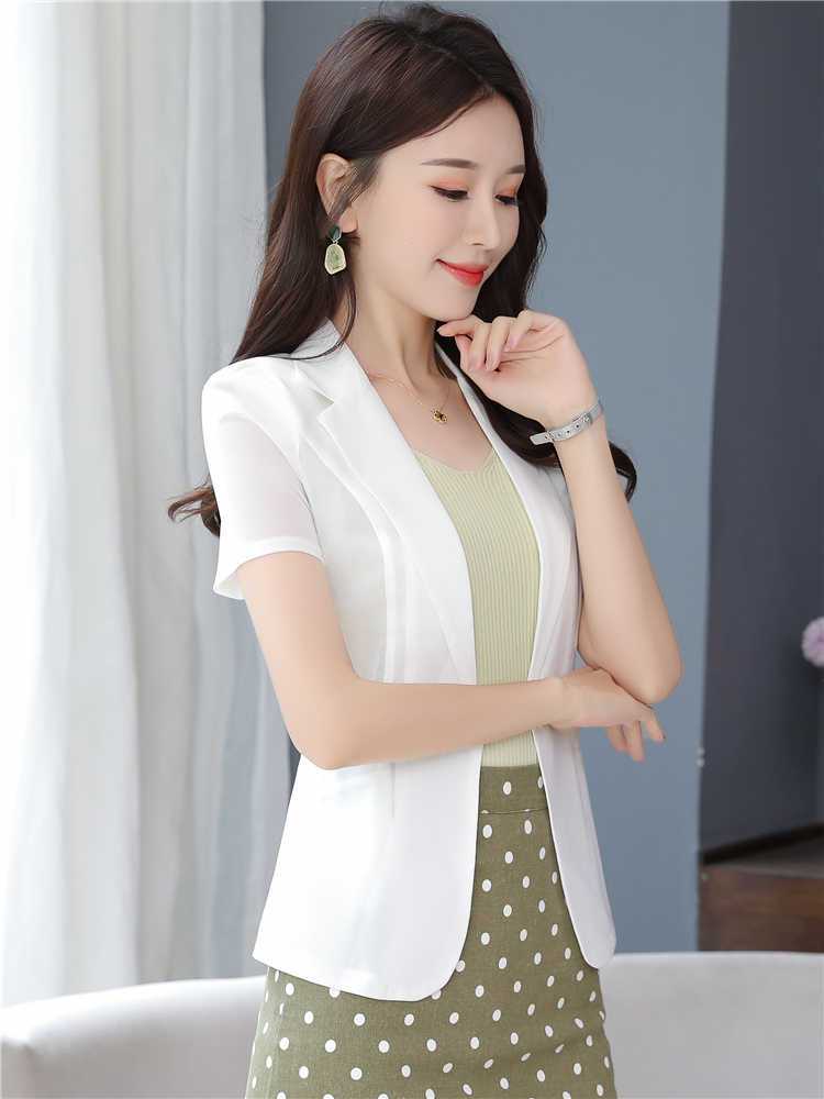  summer new thin section small suit jacket women's matching suspender skirt fashion outer wear hollow sunscreen shirt top