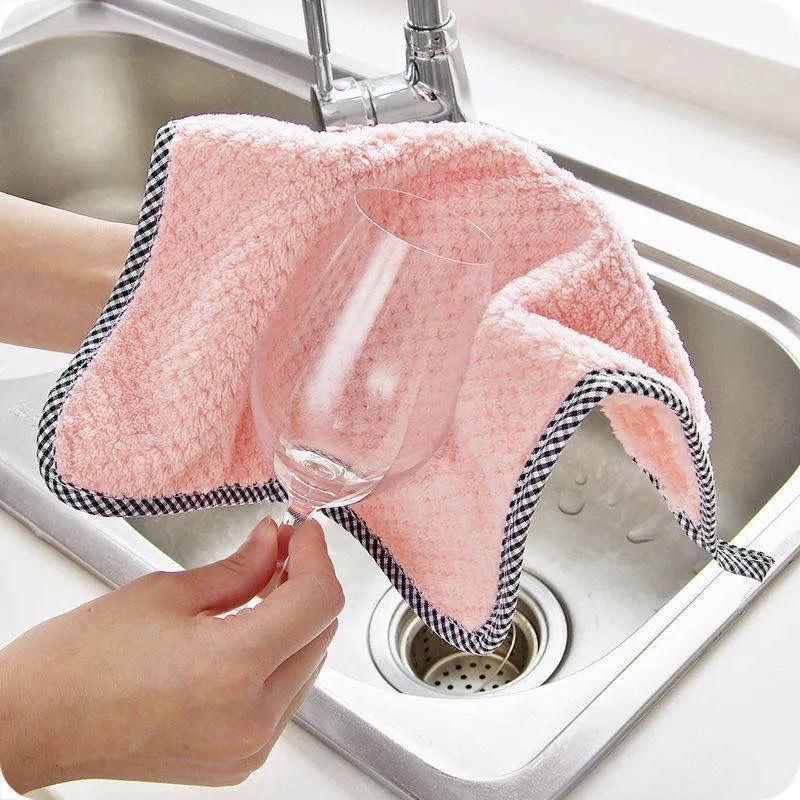 厨房抹布不沾油洗碗布巾可挂式百洁布清洁布吸水不掉毛擦桌擦手巾
