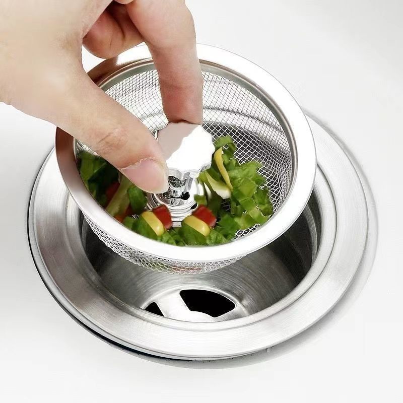 Kitchen sink universal garbage sewer pipe floor drain net cover filter deodorant cover stainless steel sink filter