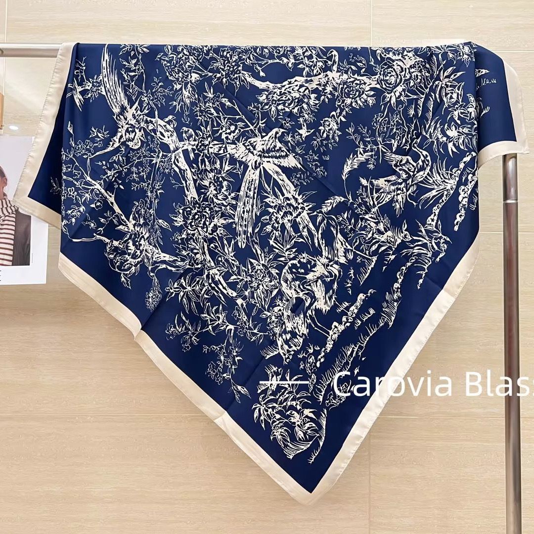 Ribbon UV resistant handmade graffiti large square scarf printing Harajuku_voghion.com