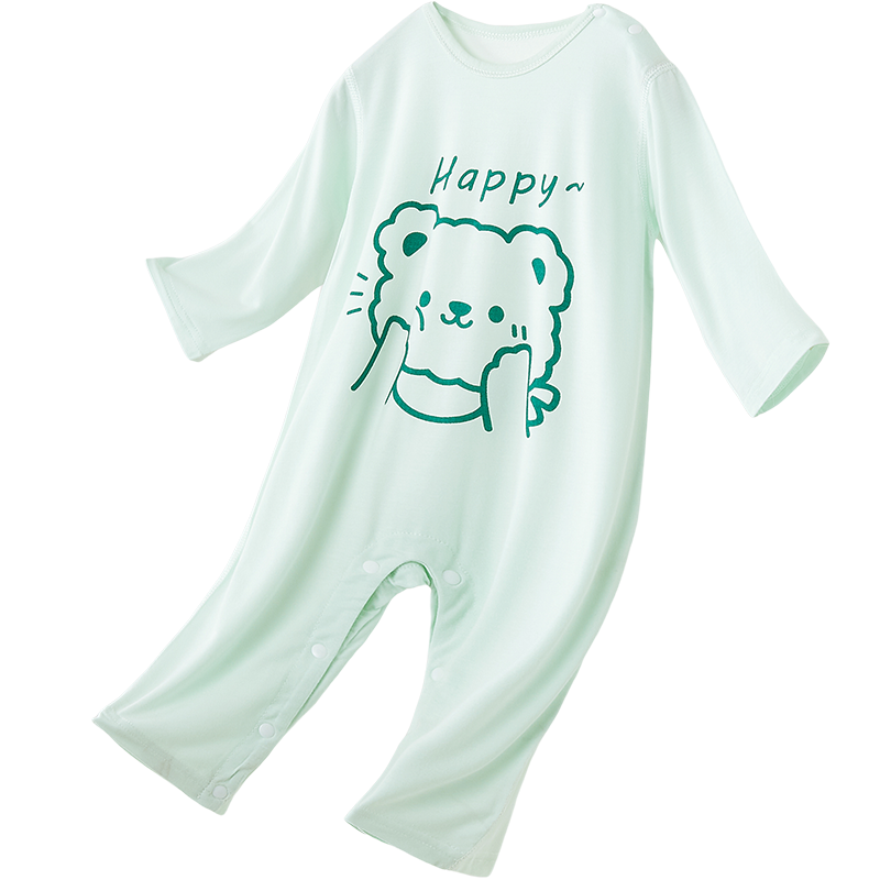 莫代尔婴儿连体衣超薄长袖短袖新生儿婴儿哈衣爬服连体睡衣空调服
