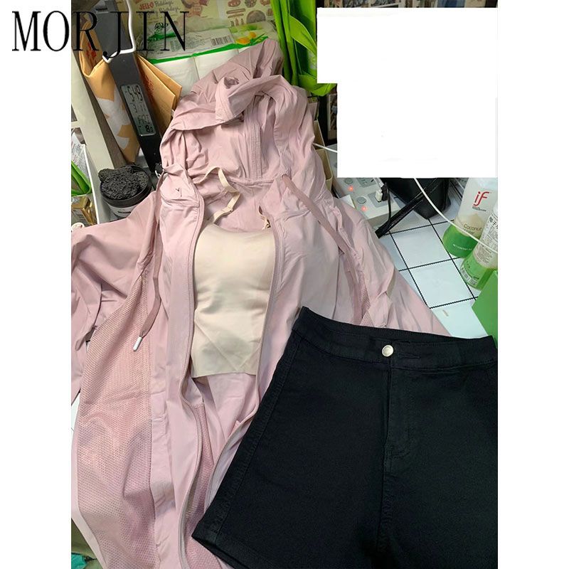 MORJIN Japanese sweet girly hooded sun protection clothing women's summer design light and breathable long-sleeved top