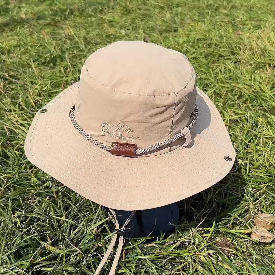 徒步登山渔夫帽男女夏季防晒工装帽透气户外钓鱼露营西部牛仔帽子