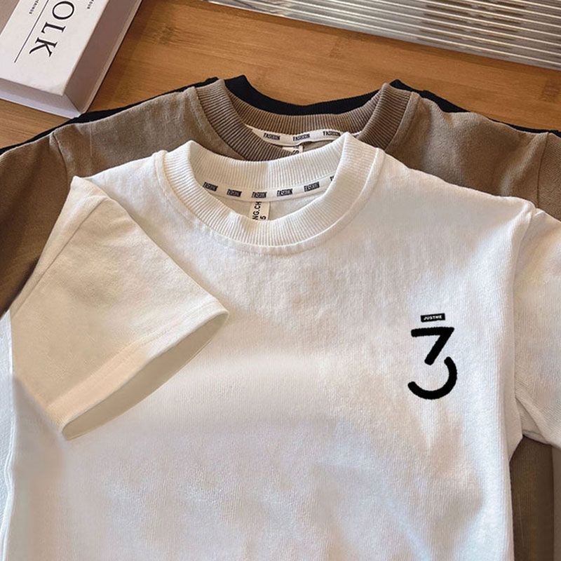 Boys T-shirt short-sleeved pure cotton trendy cool summer thin section handsome children's clothing Korean version of children's foreign style half-sleeved top t