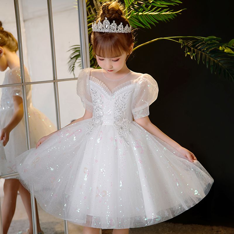 儿童礼服公主裙花童婚礼高端女孩晚礼服女童钢琴演奏主持人演出服