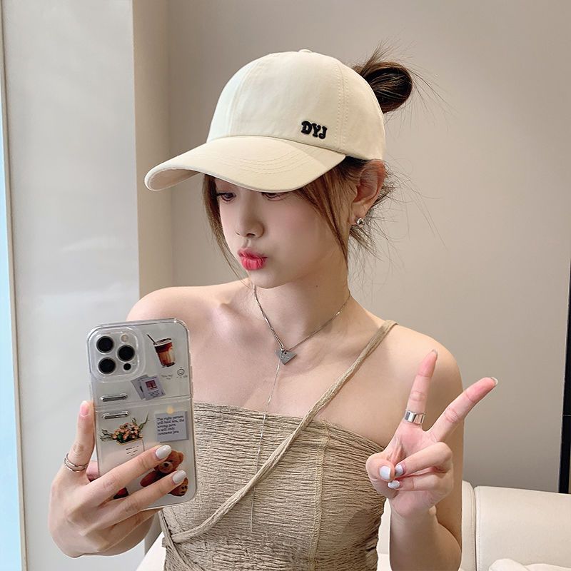 Can tie high ponytail baseball cap female half-empty summer sun protection cap peaked cap showing face small sunshade sun hat female