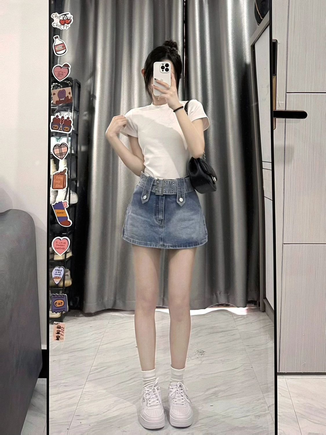 歐美辣妹牛仔夏季2023年大碼胖妹妹mm半身裙女裝短裙a字包臀裙子