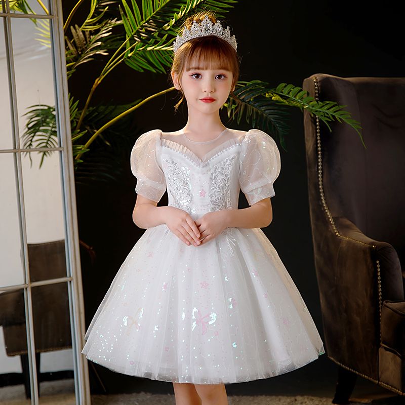 兒童禮服高級女童生日公主裙花童婚禮晚禮服女孩主持人鋼琴演出服