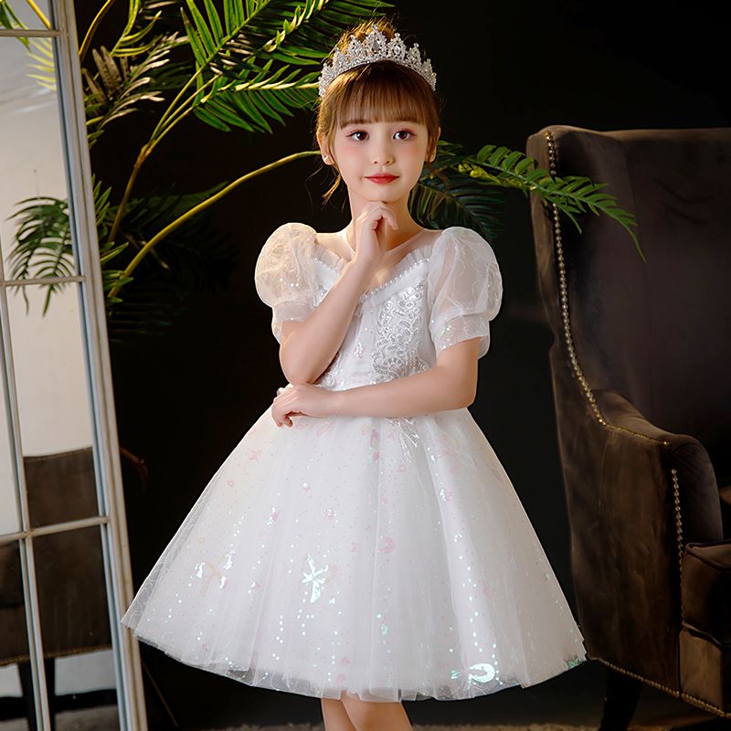 儿童礼服公主裙花童婚礼高端女孩晚礼服女童钢琴演奏主持人演出服