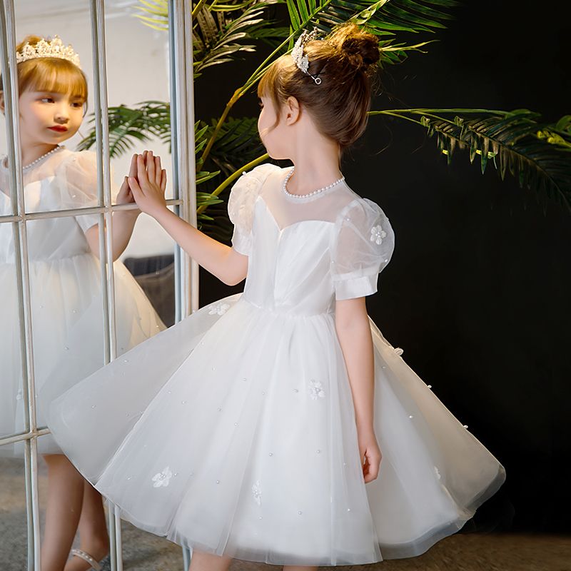 Girls princess dress summer new children's foreign style birthday dress long skirt little girl flower girl wedding dress